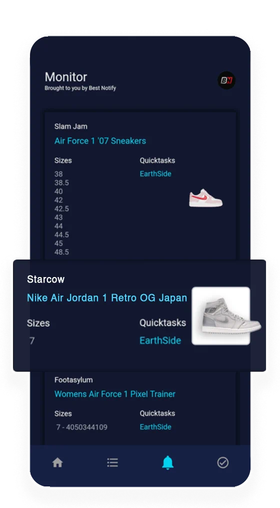 EarthSideIO mobile app tasks view